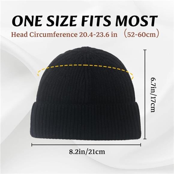 Wool Fisherman Beanies for Men Women Red - Picture 7 of 7